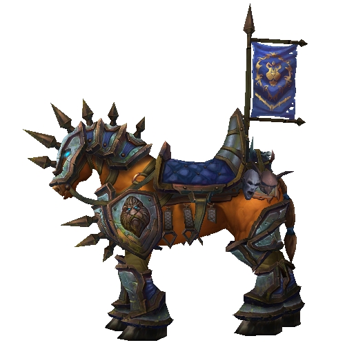 Warcraft Mounts: Blue-Gold Armoured War Steed