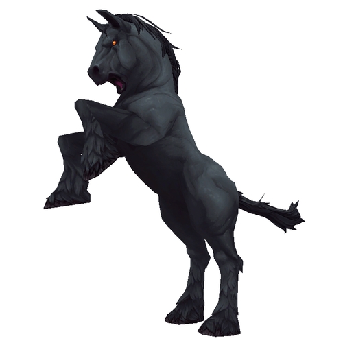 Unsaddled Black Horse w/ Red Eyes
