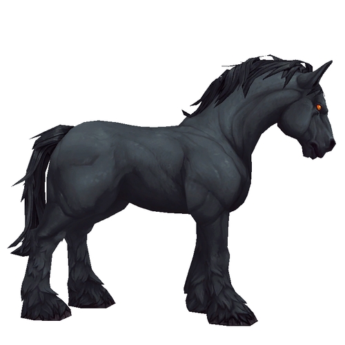 Unsaddled Black Horse w/ Red Eyes