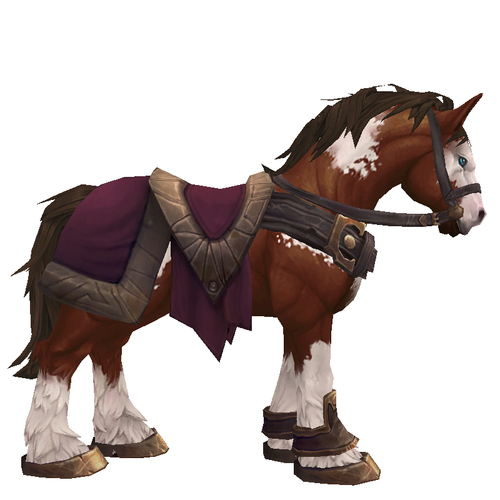Pinto Horse w/ Burgundy Saddle