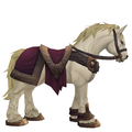 White Horse w/ Burgundy Saddle