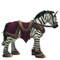 Zebra Horse w/ Burgundy Saddle